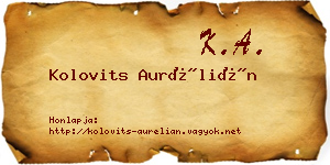 Kolovits Aurélián névjegykártya