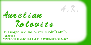 aurelian kolovits business card